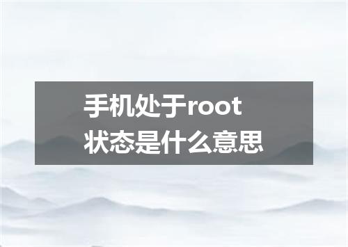 手机处于root状态是什么意思