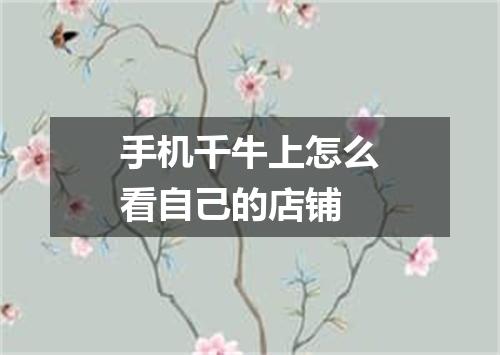 手机千牛上怎么看自己的店铺