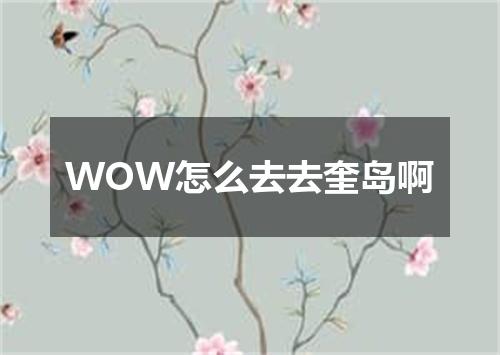 WOW怎么去去奎岛啊