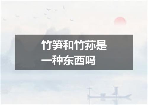 竹笋和竹荪是一种东西吗