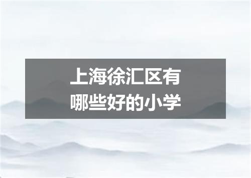 上海徐汇区有哪些好的小学