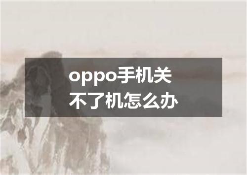 oppo手机关不了机怎么办