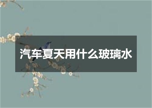 汽车夏天用什么玻璃水