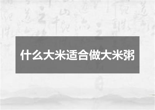 什么大米适合做大米粥