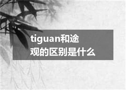 tiguan和途观的区别是什么