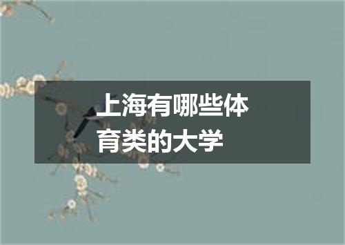 上海有哪些体育类的大学