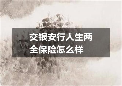 交银安行人生两全保险怎么样