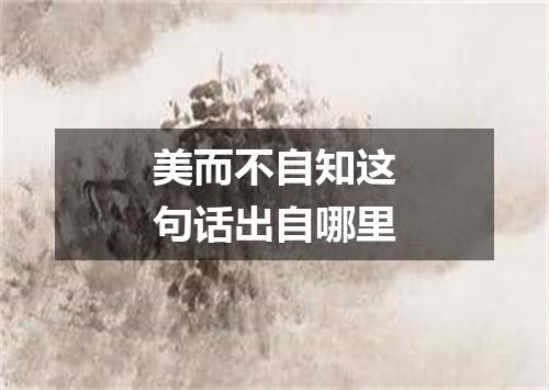 美而不自知这句话出自哪里