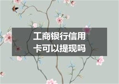 工商银行信用卡可以提现吗