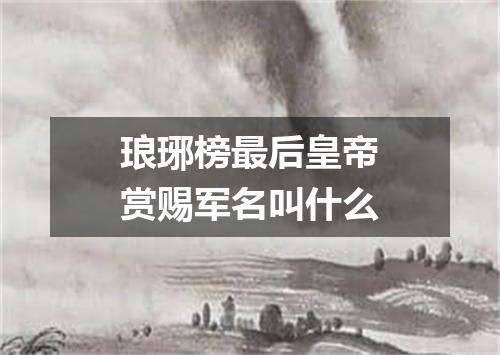 琅琊榜最后皇帝赏赐军名叫什么