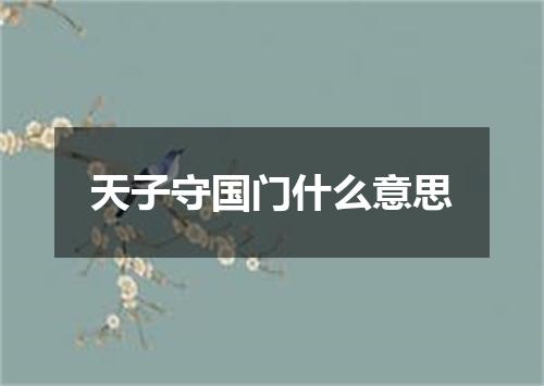 天子守国门什么意思