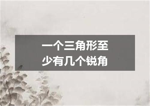 一个三角形至少有几个锐角