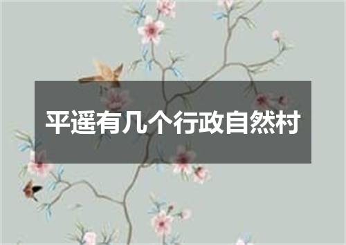 平遥有几个行政自然村