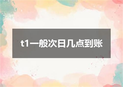 t1一般次日几点到账