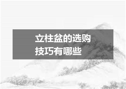 立柱盆的选购技巧有哪些