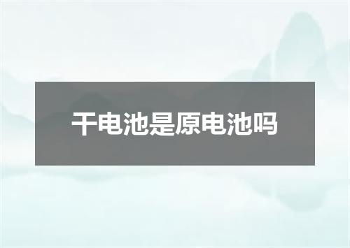 干电池是原电池吗