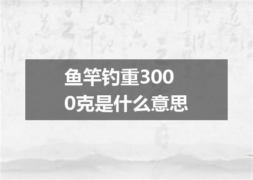 鱼竿钓重3000克是什么意思