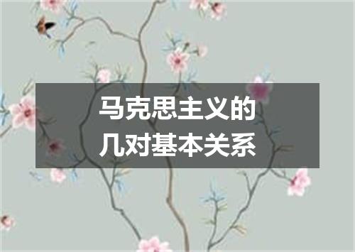 马克思主义的几对基本关系