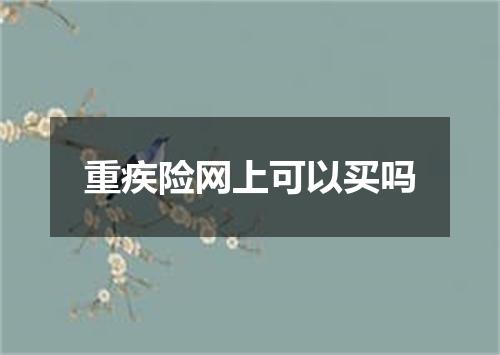 重疾险网上可以买吗