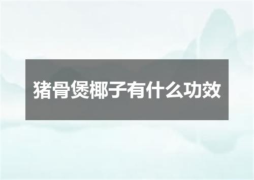猪骨煲椰子有什么功效