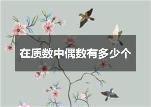 在质数中偶数有多少个