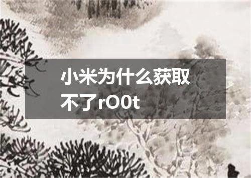 小米为什么获取不了rO0t