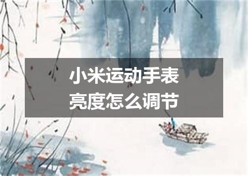 小米运动手表亮度怎么调节