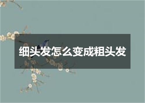 细头发怎么变成粗头发