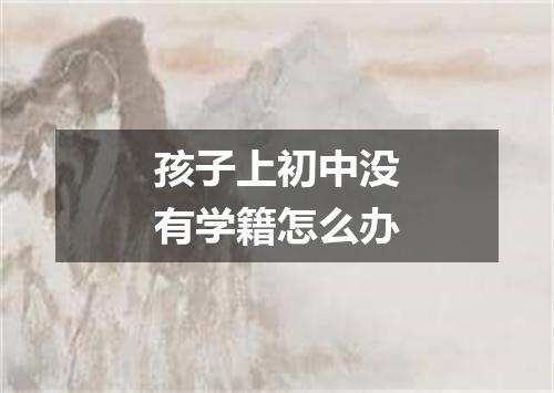 孩子上初中没有学籍怎么办