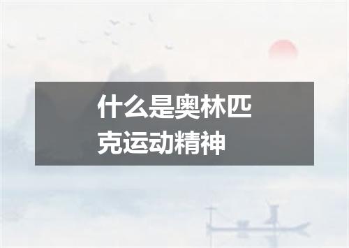 什么是奥林匹克运动精神