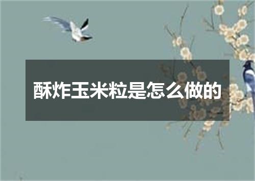 酥炸玉米粒是怎么做的