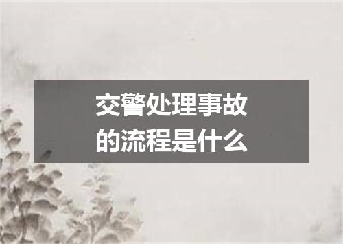 交警处理事故的流程是什么