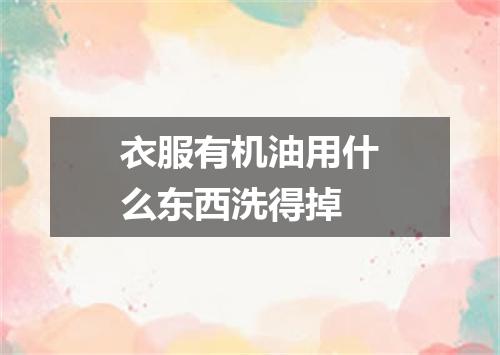 衣服有机油用什么东西洗得掉