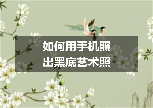 如何用手机照出黑底艺术照