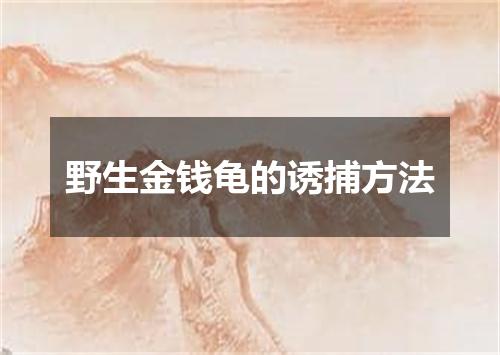 野生金钱龟的诱捕方法
