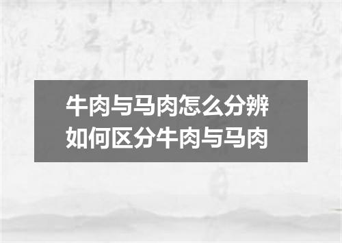 牛肉与马肉怎么分辨 如何区分牛肉与马肉