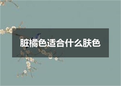 脏橘色适合什么肤色