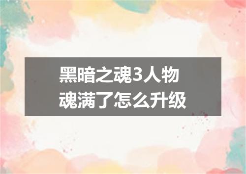 黑暗之魂3人物魂满了怎么升级