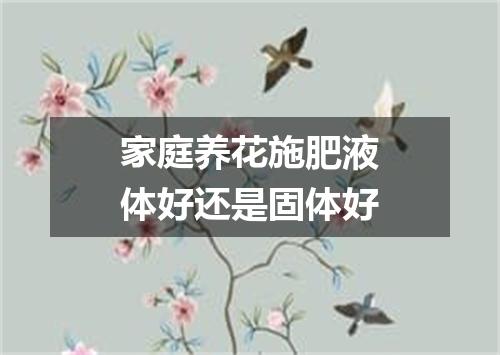 家庭养花施肥液体好还是固体好