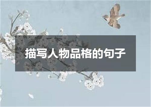 描写人物品格的句子