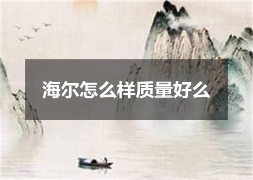海尔怎么样质量好么