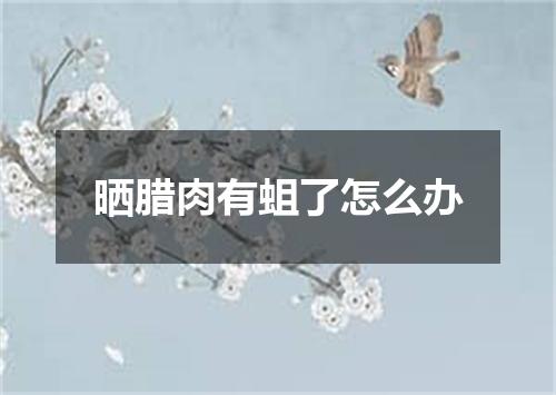 晒腊肉有蛆了怎么办