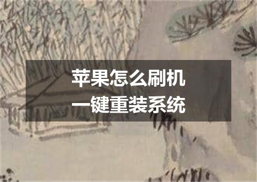 苹果怎么刷机一键重装系统