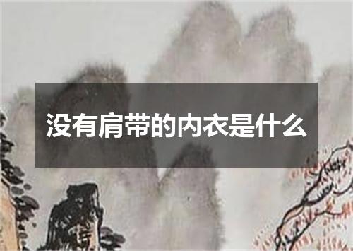 没有肩带的内衣是什么