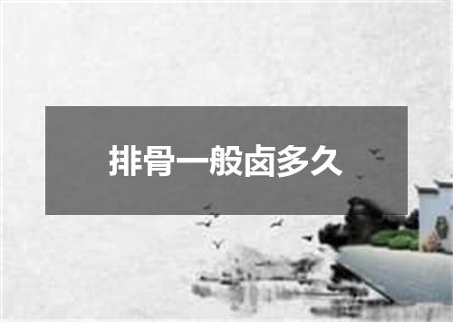 排骨一般卤多久