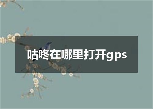 咕咚在哪里打开gps