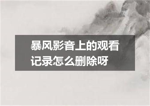 暴风影音上的观看记录怎么删除呀