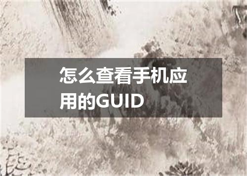 怎么查看手机应用的GUID