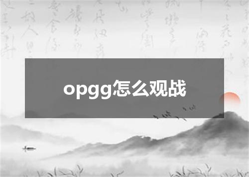 opgg怎么观战