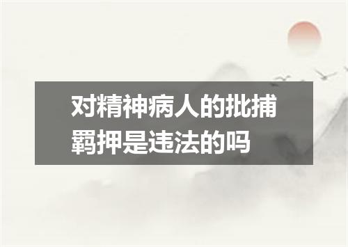 对精神病人的批捕羁押是违法的吗